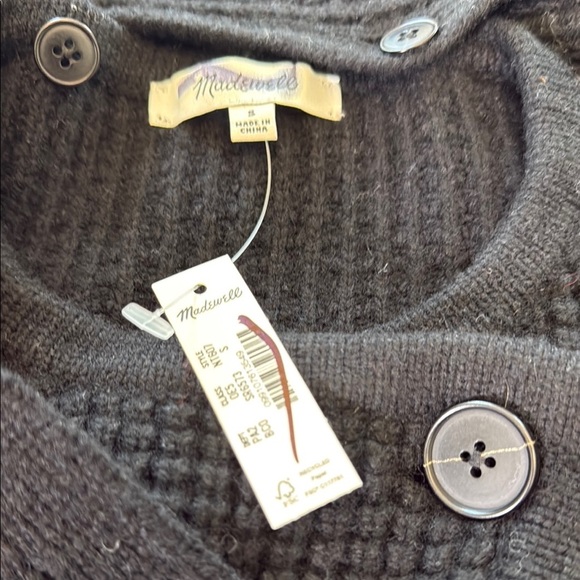 Madewell Merino Wool-Blend Scarf Sweater Jacket Size Small - Picture 7 of 13